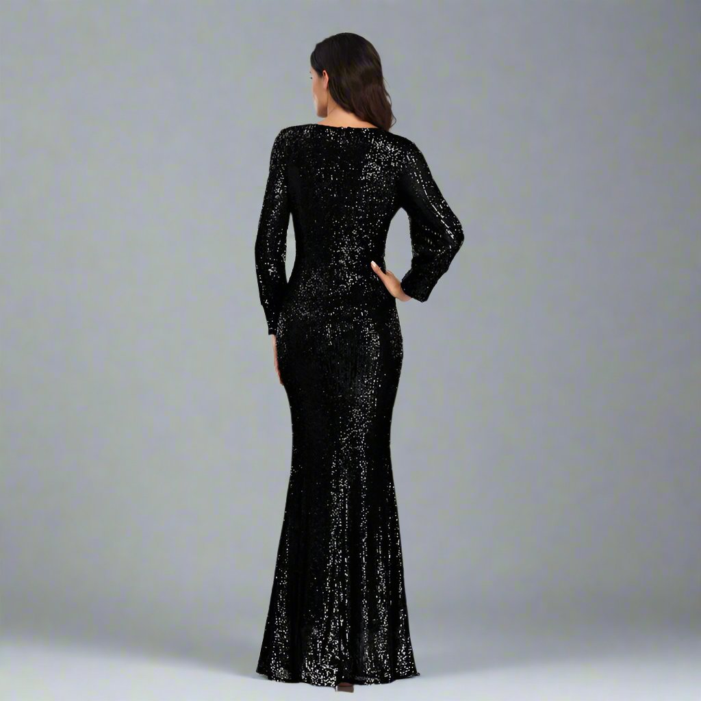 Sequined Fishtail Maxi Dress