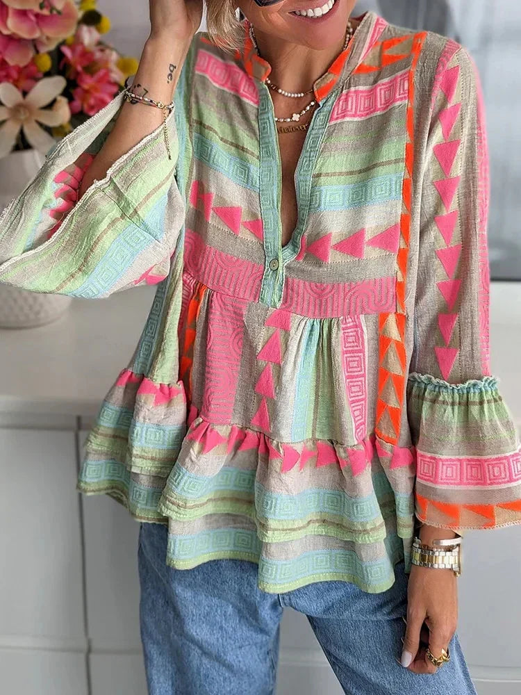 Charlotte - Vintage V-Neck Shirt