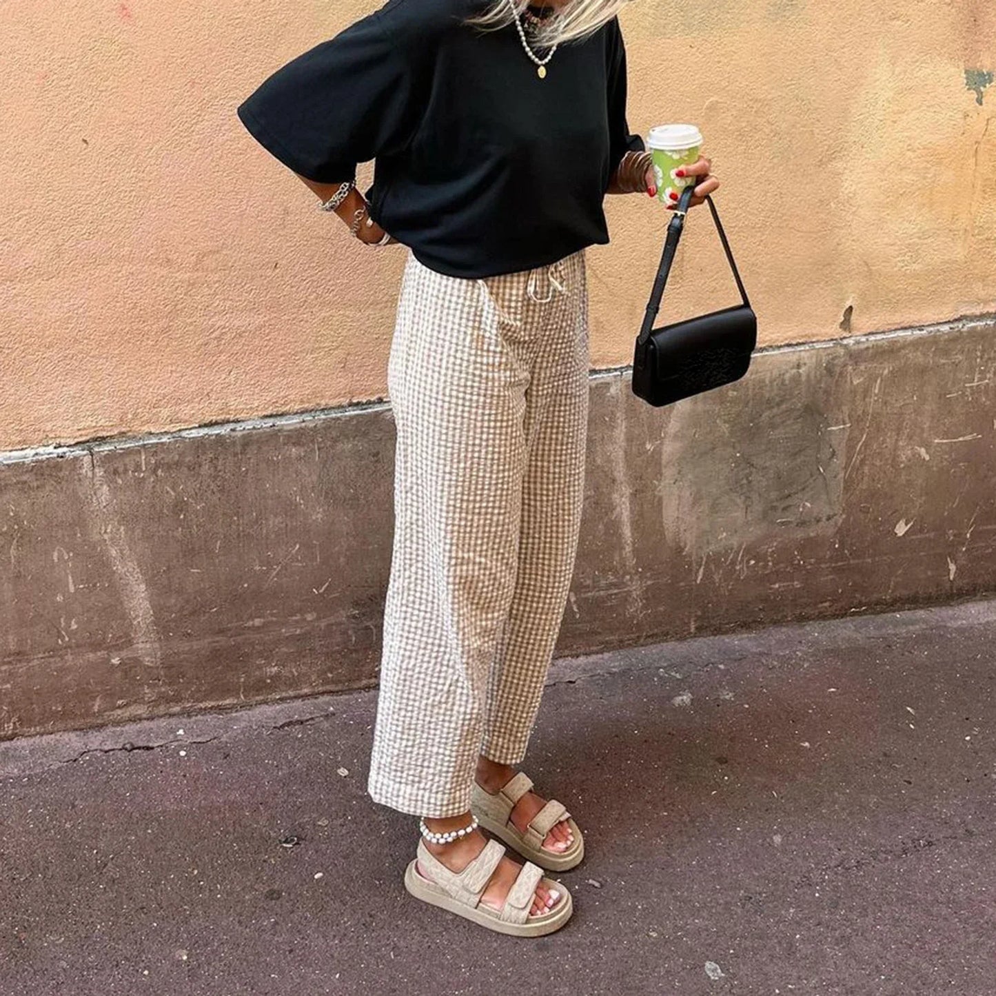 Jamy - High-waisted trousers with straight legs