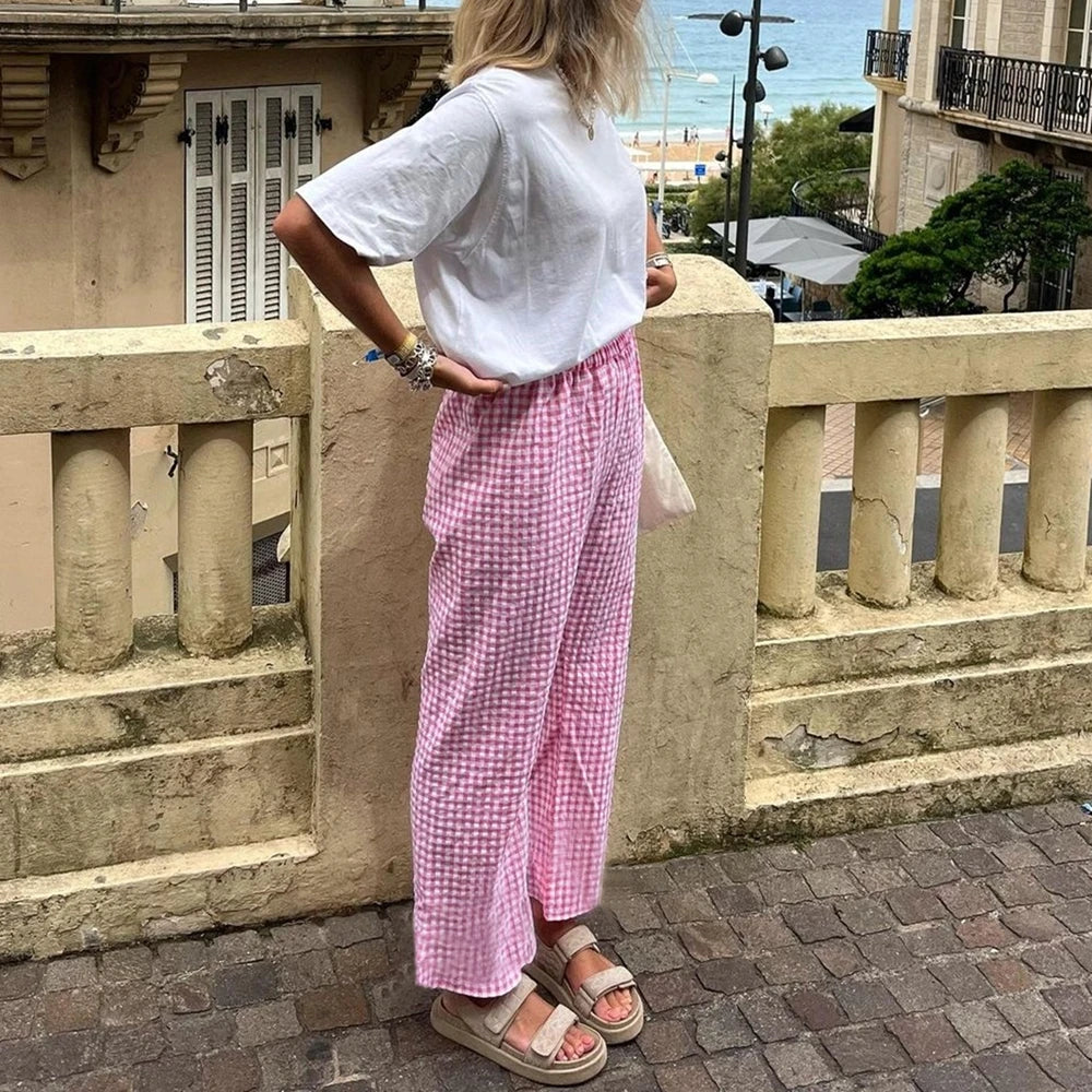 Jamy - High-waisted trousers with straight legs
