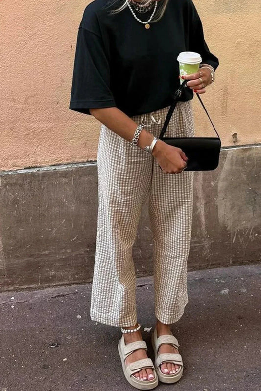 Jamy - High-waisted trousers with straight legs