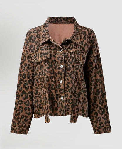 Leopard Print Denim Jacket