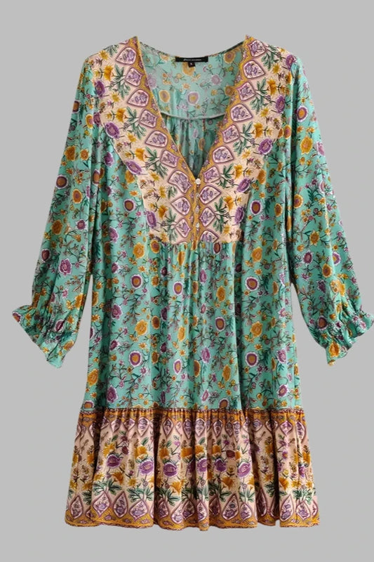 Vintage Bohemian Mini Dress