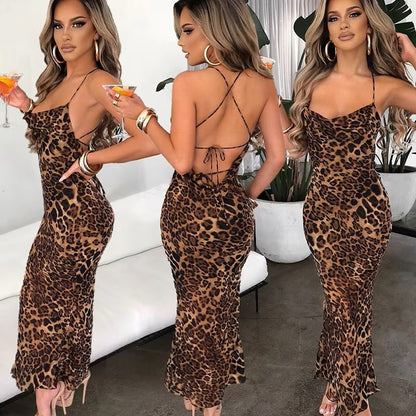 Cindy Leopard Print Maxi Dress