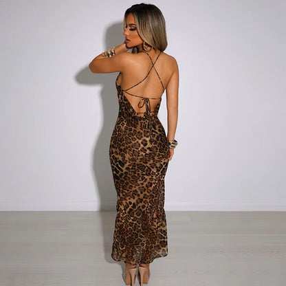 Cindy Leopard Print Maxi Dress