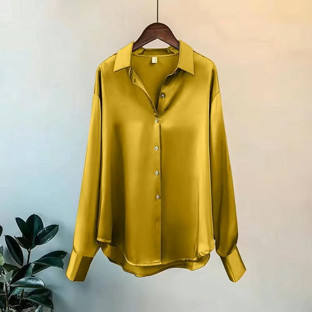 Long Sleeve Satin Women's Shirt