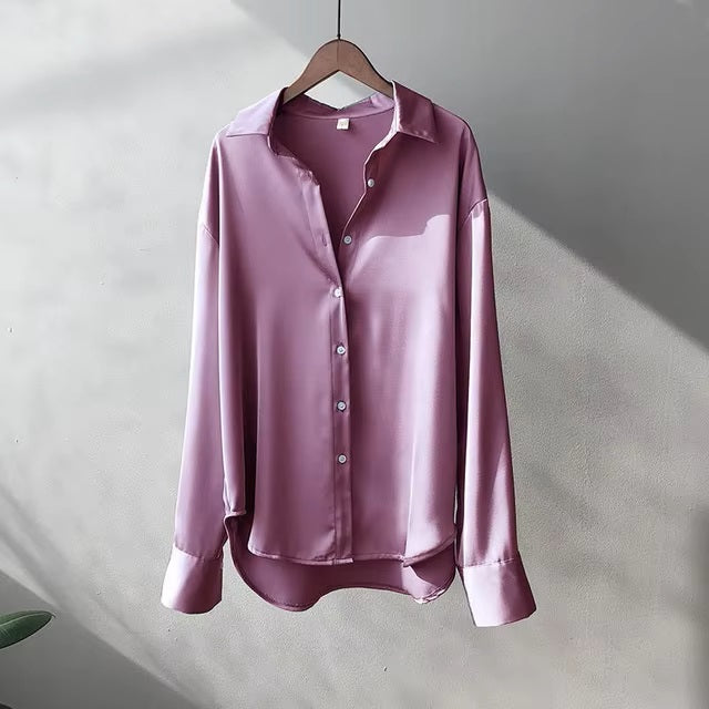 Long Sleeve Satin Women's Shirt